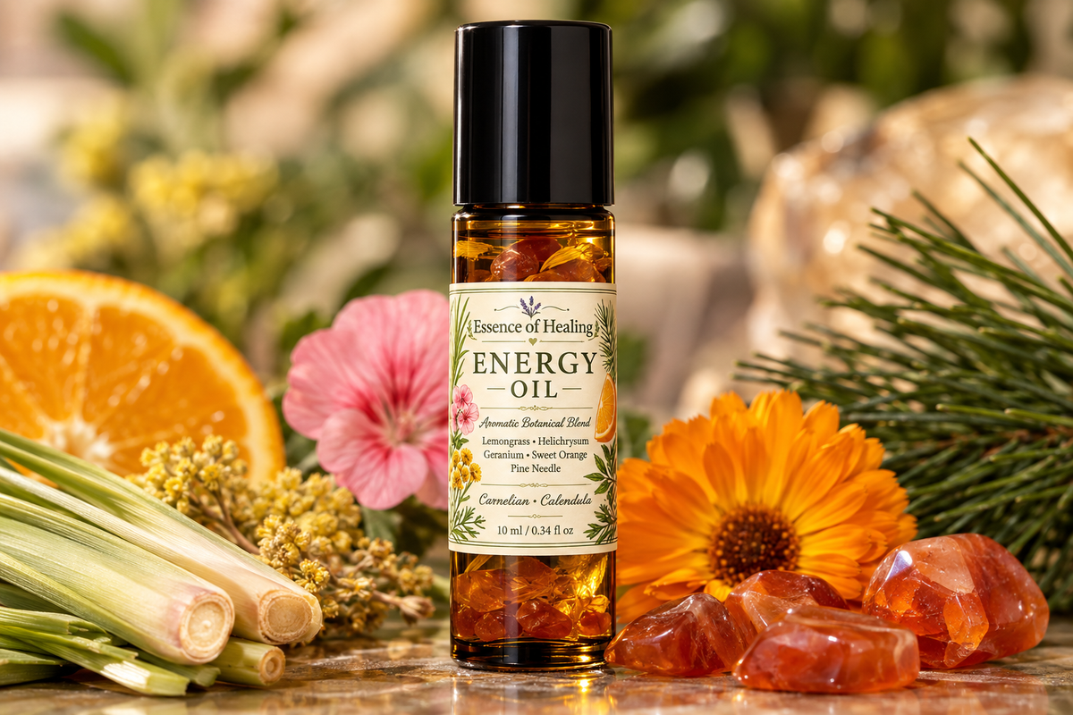 Energy Oil~ All Natural Carnelian Botanical Herb Blend Roller